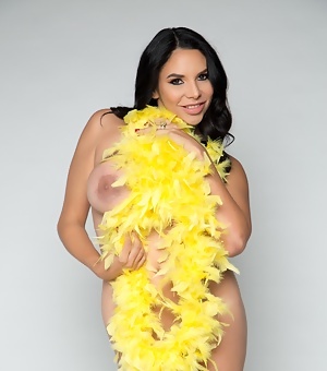 Missy Martinez Big Boobs Babe with a Feather Boa