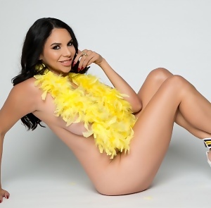 Missy Martinez Big Boobs Babe with a Feather Boa