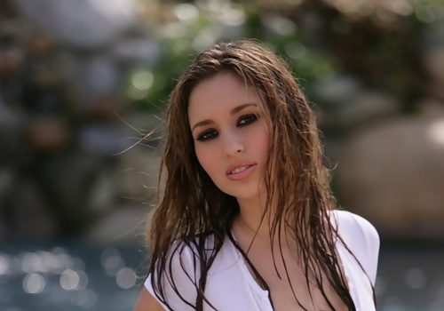 Shay Laren Busty Brunette Gets Wet and Wild